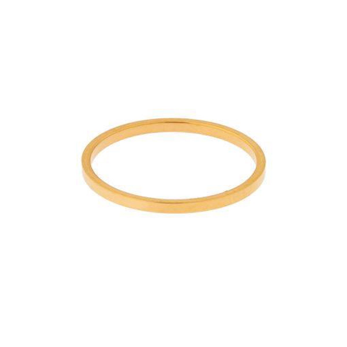 Ring basic vierkant smal - Maat 18 - Goud - Stainless steel (verkleurt niet)