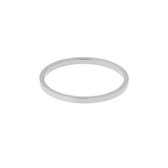 Ring basic vierkant smal - Maat 16 - Zilver - Stainless steel (verkleurt niet)