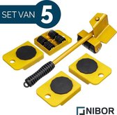 Nibor® Meubelroller Set 4x Meubeltransporter Trolley Transporthulp - 5 Delig Meubelverplaatser - Meubelglijders - Meubel Roller - Meubelhondje - 200kg