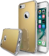 Goud/Gold siliconen hoesje met spiegel/mirror achterkant voor een optimale bescherming van de Apple Iphone 8, bling bling case