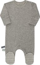 Organic Baby Footed Sleepsuit Grey Melange 0-3