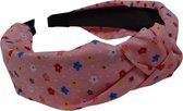 Jessidress Haarband Elegante Haar Diadeem met bloemen print Hoofdband - Roze