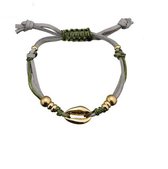 Sea Life Touw armband - Grijs/Goud / One-size