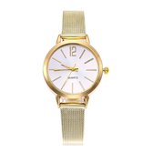 Blanche Gold / White Horloge | Goudkleurig | Ø 30 mm