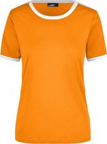 Oranje met wit dames t-shirt S
