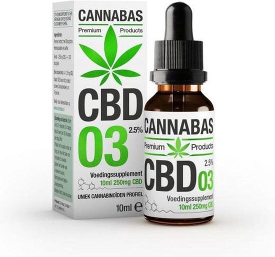 CBD olie 2.5% – 750mg -30ml met Biologische Hennepzaad olie Cannabas 03