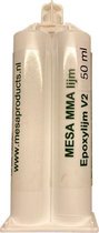 Mesa epoxylijm V2 MMA lijm 50 gram + 2 mix tuiten voor het lijmen van alle metalen, kunststoffen etc. 1:1 mengverhouding!