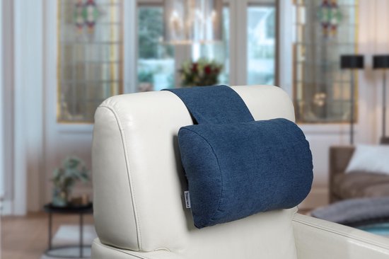 Coussin de tête coussin de cou bleu pour fauteuil avec contrepoids | bol