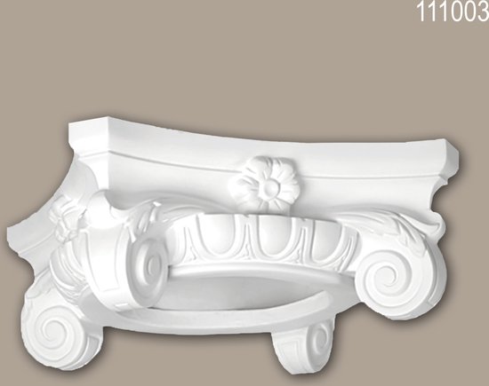 Volle zuilen kapiteel 111003 Profhome Zuil Sierelement Ionische stijl wit