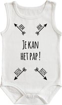 Romper - Je kan het pap! - maat 62/68 - kap mouwen - baby - baby kleding jongens - baby kleding meisje - rompertjes baby - rompertjes baby met tekst - kraamcadeau meisje - kraamcad