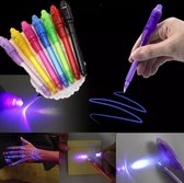Let Me Shine Magische 2 in 1 Pen Met UV Licht Onzichtbare Inkt - Pen Rood