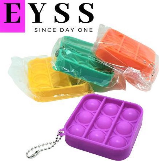 EYSS Pop it / Set van 4 kleuren / Fidget Toy / Sleutelhanger / Handig Mini Pop it / Kleine Versie Popit / Tegen Stress /