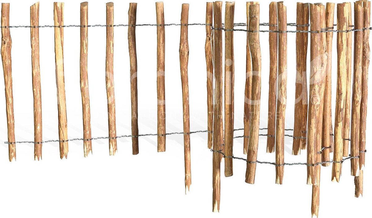 Floranica® Houten Schuttingen | Lengte 5 m1 | Hoogte 50cm | Stavenafstand 8-10cm | Walnoot Rolhek |