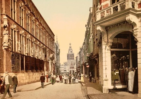 Oud Stadsgezicht Nijmegen - Stadhuis en Grote Markt - Oude Foto Print op Poster A1 84x59cm