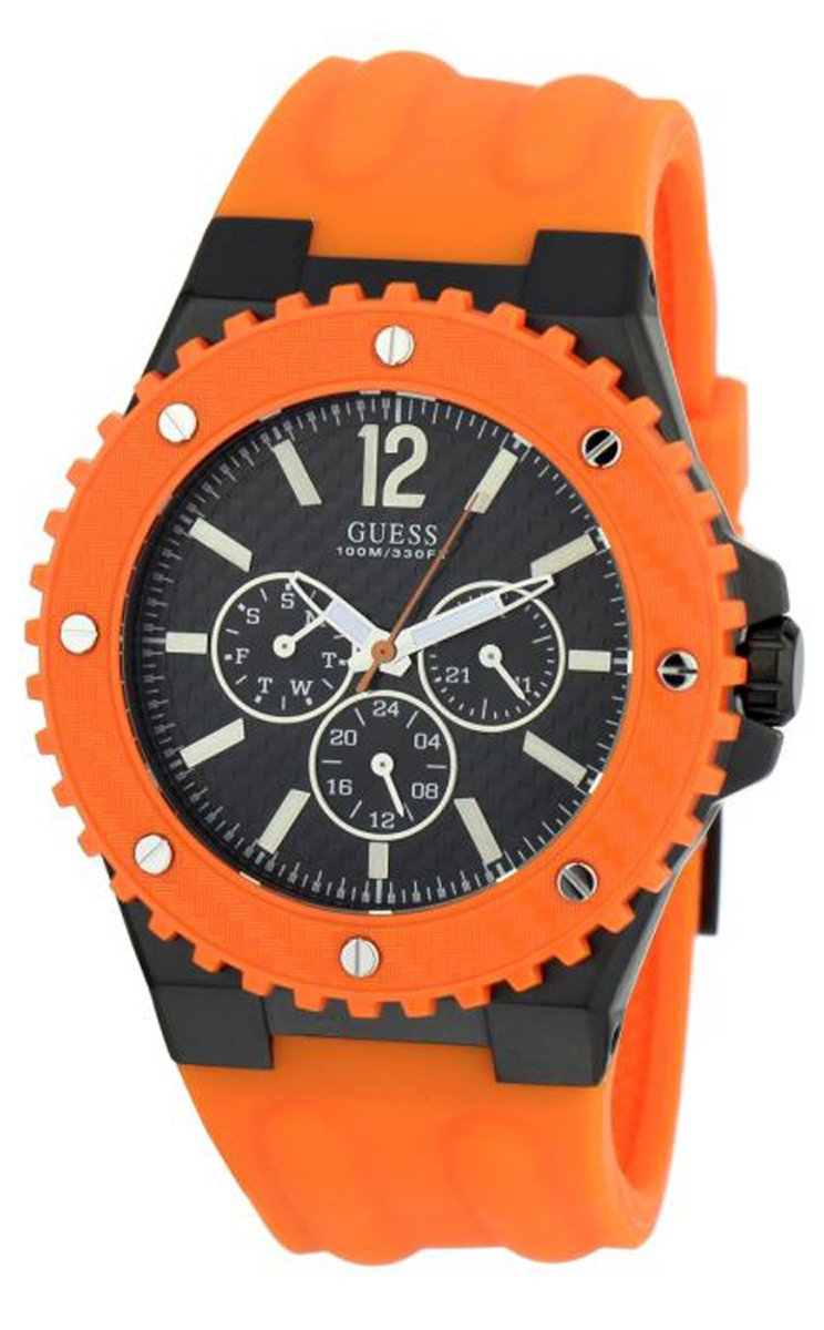 Guess Overdrive W11619G4 Horloge - Rubber - Oranje - Ø 44 mm