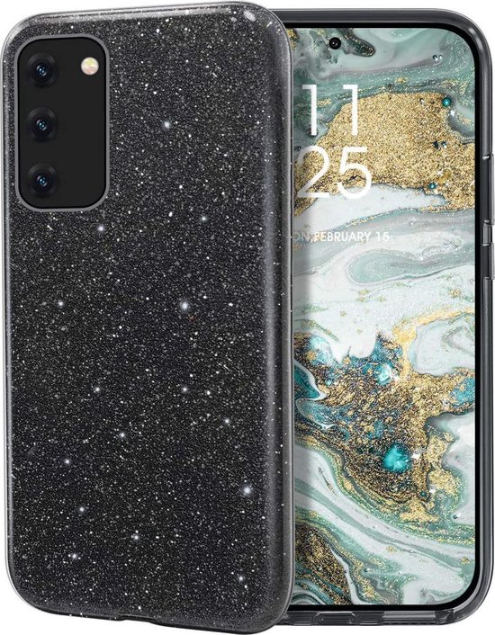 Galaxy A32 5G Hoesje Zwart - Glitter Back Cover | bol.com