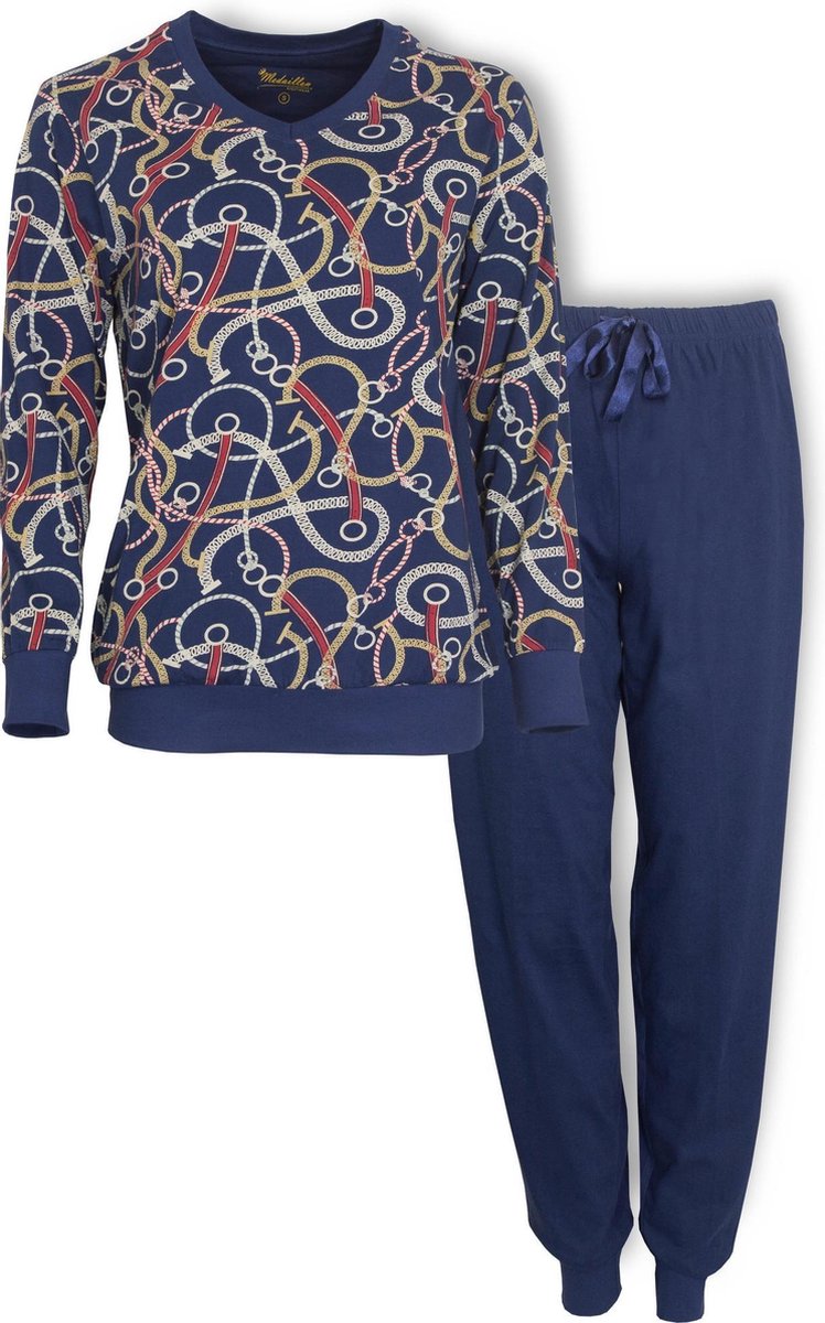 Medaillon - Dames Pyjama - Blauw - Maat L