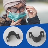Mondkapje clip - Brildragers - Oplossing - Beslagen bril - Stoffen mondkapje - Anti condens - Mondmasker - Zwart