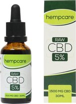 Hempcare - CBD Oil Drops - RAW 5% CBD olie  1500 mg CBDA - 30ml - Biologisch Hennepzaad