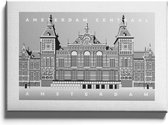 Walljar - Amsterdam Centraal - Muurdecoratie - Canvas schilderij