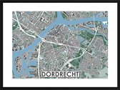 Dordrecht - stadskaart | Inclusief strakke moderne lijst| stadsplattegrond | poster van de stad| 40x30cm