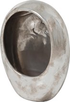 J-Line Windlicht Ei Aardewerk Zilver Large