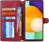 AZNS Samsung Galaxy A52 / A52S Hoesje Book Case Kunst Leer Rood