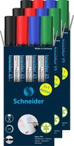 Schneider whiteboardmarker - Maxx 290 - ronde punt - 3 set a 4 kleuren - voor whiteboard - S-399315