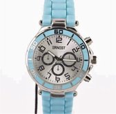 Ernest Horloge - siliconen - 40mm - aqua blauw