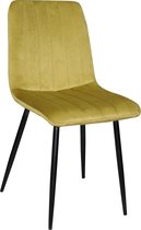 Eetkamerstoel Milaan velvet  - Set van 6 - Geel - Fluweel - Velvet - Eetkamerstoel - Eetkamerstoelen - Woonkamerstoelen