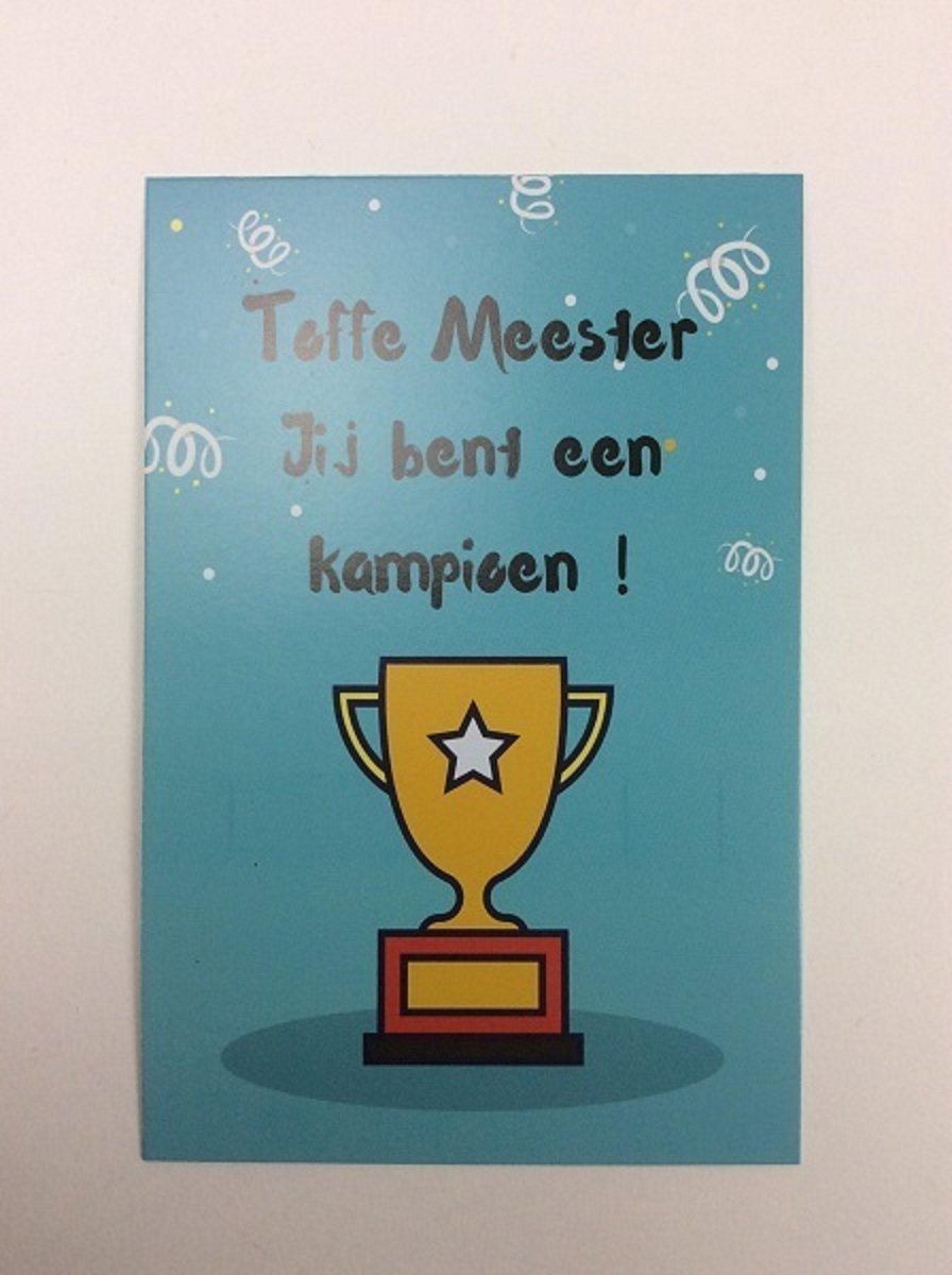 Postkaart cm Toffe Meester Kampioen
