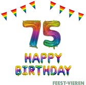 75 jaar Verjaardag Versiering Pakket Regenboog