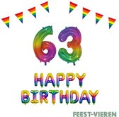 63 jaar Verjaardag Versiering Pakket Regenboog