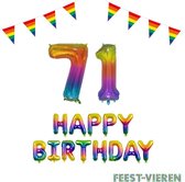 71 jaar Verjaardag Versiering Pakket Regenboog