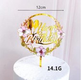 Akyol - Happy Birthday taart prikker - Verjaardagstaart prikker - Goud