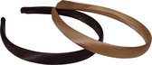 Jessidress Meisjes Haar diadeem van satijn Haar accessoires Set - Bruin/Champagne