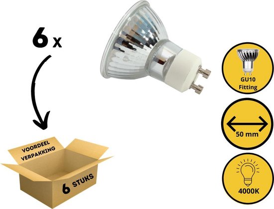 Proventa Longlife LED GU10 Reflectorlamp - Koud wit - GU10 fitting - LED Spot