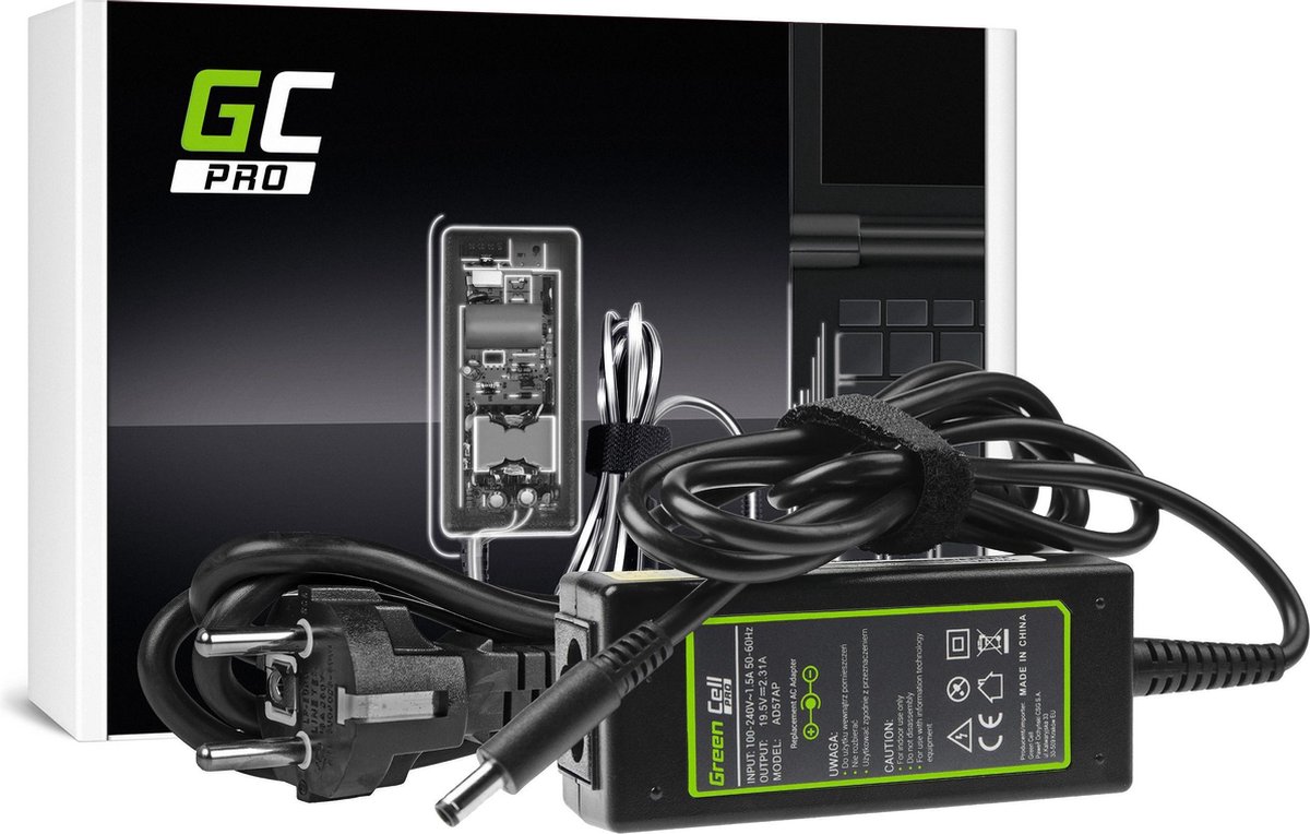 Green cell Chargeur D´ordinateur Portable HP 250 G2 G3 G4 G5 255 G2 G3 G4  G5 Pro Book 19.5V 2.31A 45W Noir