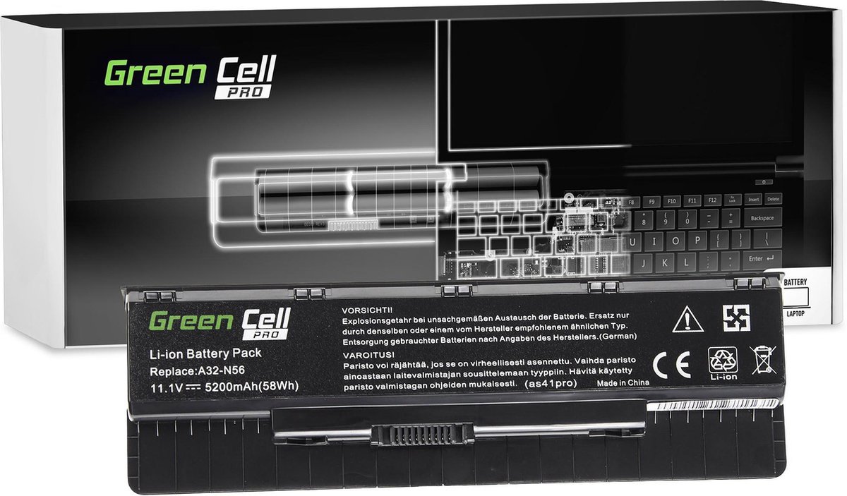 GREEN CELL PRO Batterij voor Asus A32-N56 N46 N46V N56 N76 / 11,1V 5200mAh  | bol.com