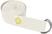 Yoga Riem Naturel Ecru - 100% BIO katoen (KBA) - GOTS - voor betere rek - voor beginners en gevorderden - yogariem met metalen sluiting [250 x 3,8 cm] - yoga belt - yoga gordel - y