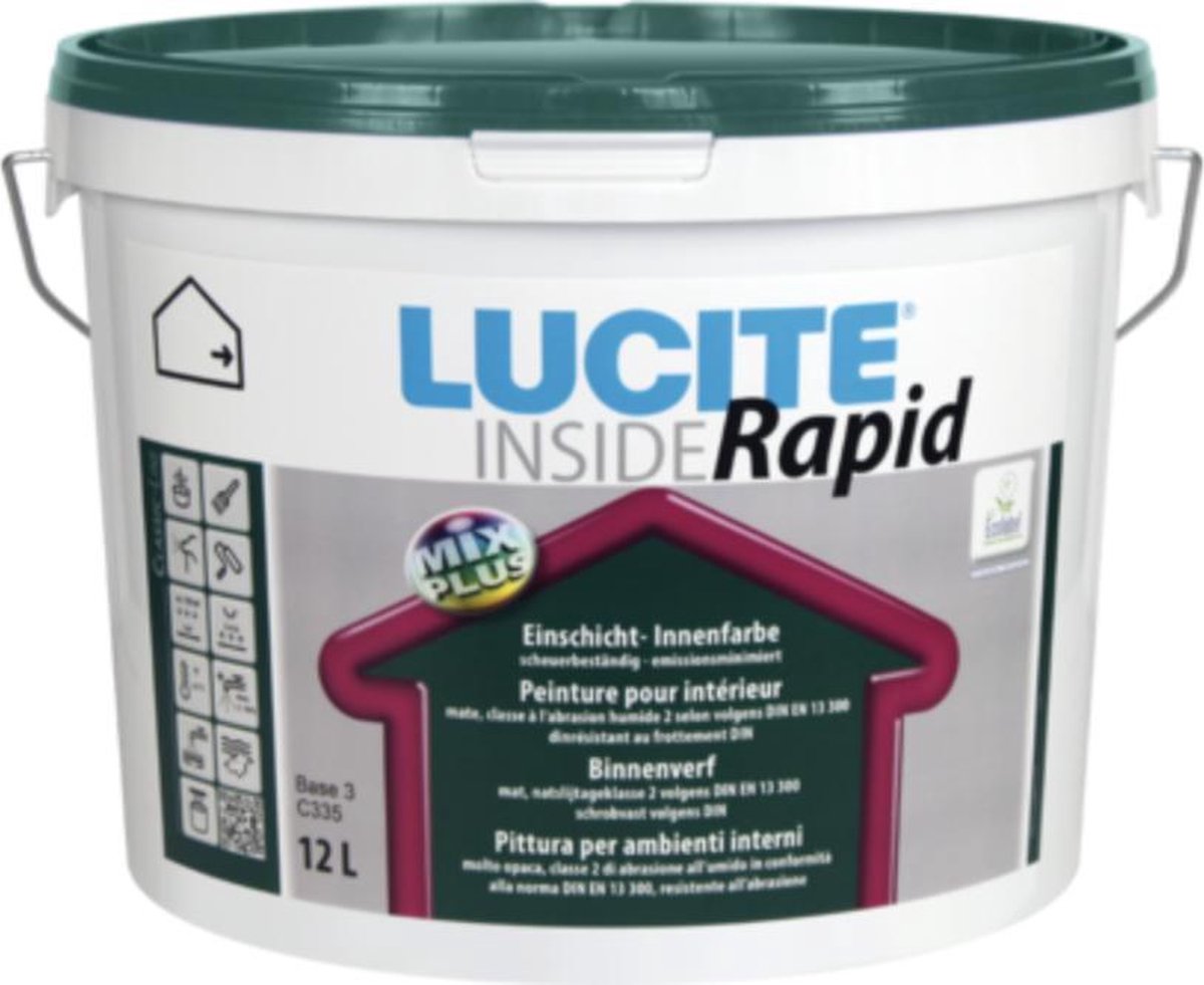 Lucite Inside Rapid - Binnenmuurverf - Wit Mat - 12L