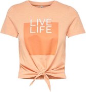 ONLY t-shirt silly life knot Oranje S