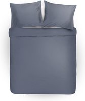 Cillows Dekbedovertrek - Incl. 2x Kussenslopen 60x70cm - Katoensatijn - 200x220 cm - Antraciet