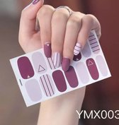 Nagel nailart stickers paars rosé triangle