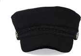 Baret Flatcap Dames - Trendy Schippers Pet - Zwart