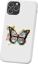 Apple Iphone 11 Pro Wit siliconen hoesje vlinder kleurrijk * LET OP JUISTE MODEL *