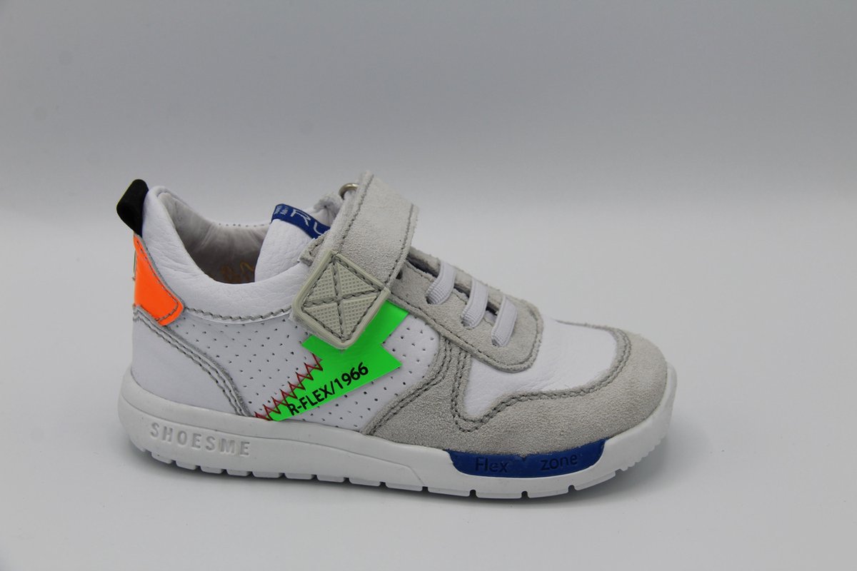 Shoesme witte sneaker groene bliksemschicht- kinderen- maat 23 - Schoenen.nl