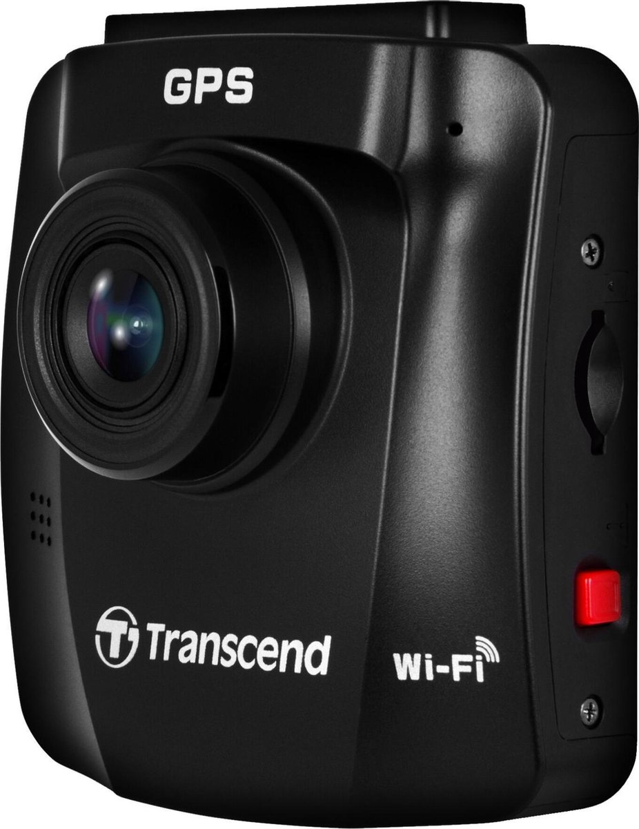 Transcend DrivePro 250 Dashcam met GPS Kijkhoek horizontaal (max.): 140 ° 12 V 24 V WiFi Accu