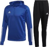 Adidas TK Hooded Trainingspak Heren - Adidas Trainingspak met Capuchon - Trainingspak Navy - Maat S