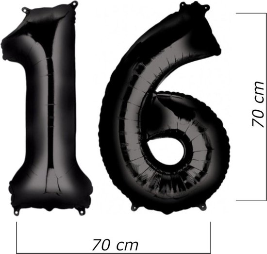 Ballon Géant chiffre 6 - Noir - Décorations Anniversaire